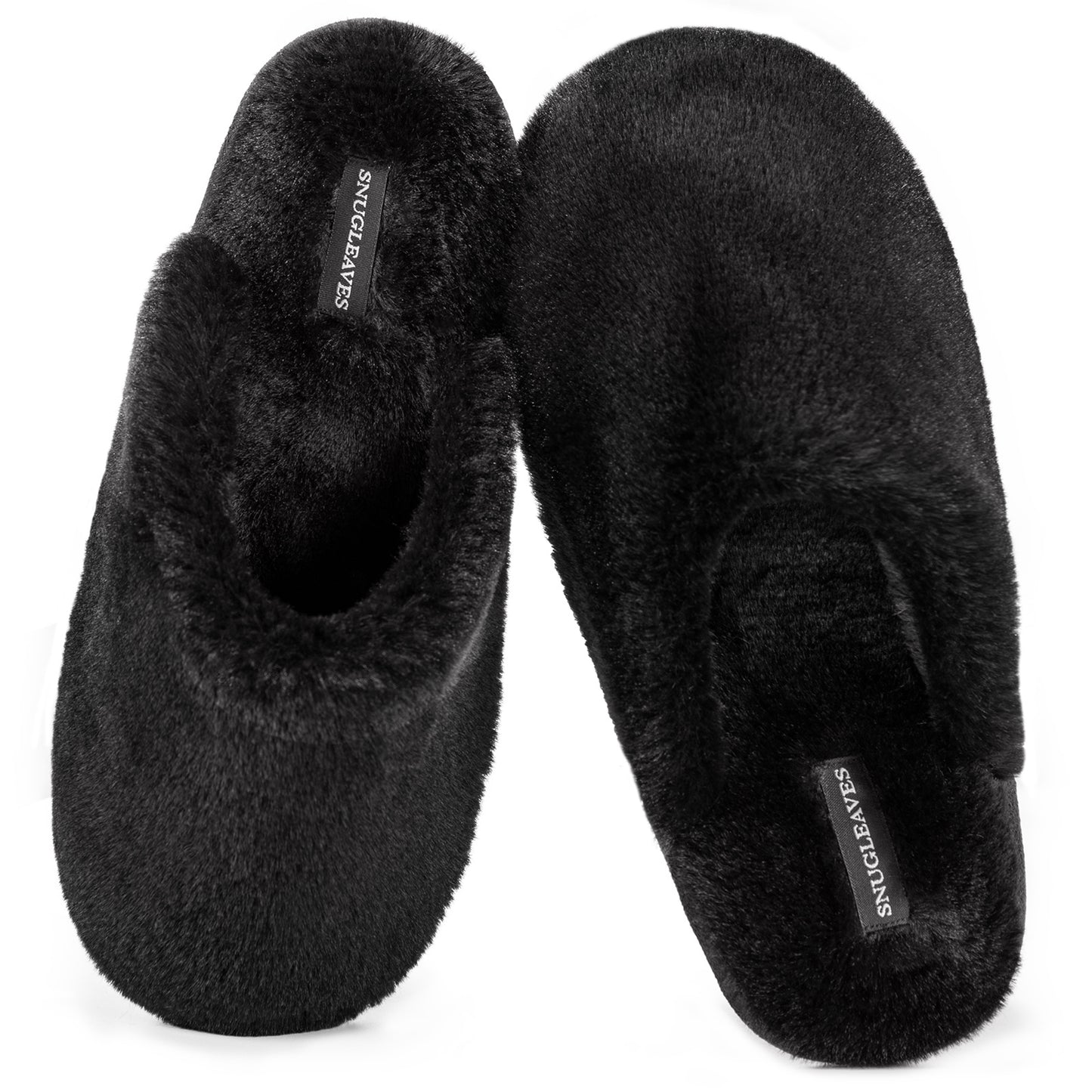 Snug Leaves Women's Fuzzy Scuff Slippers Soft Comfy Memory Foam Non-slip Indoor House Shoes