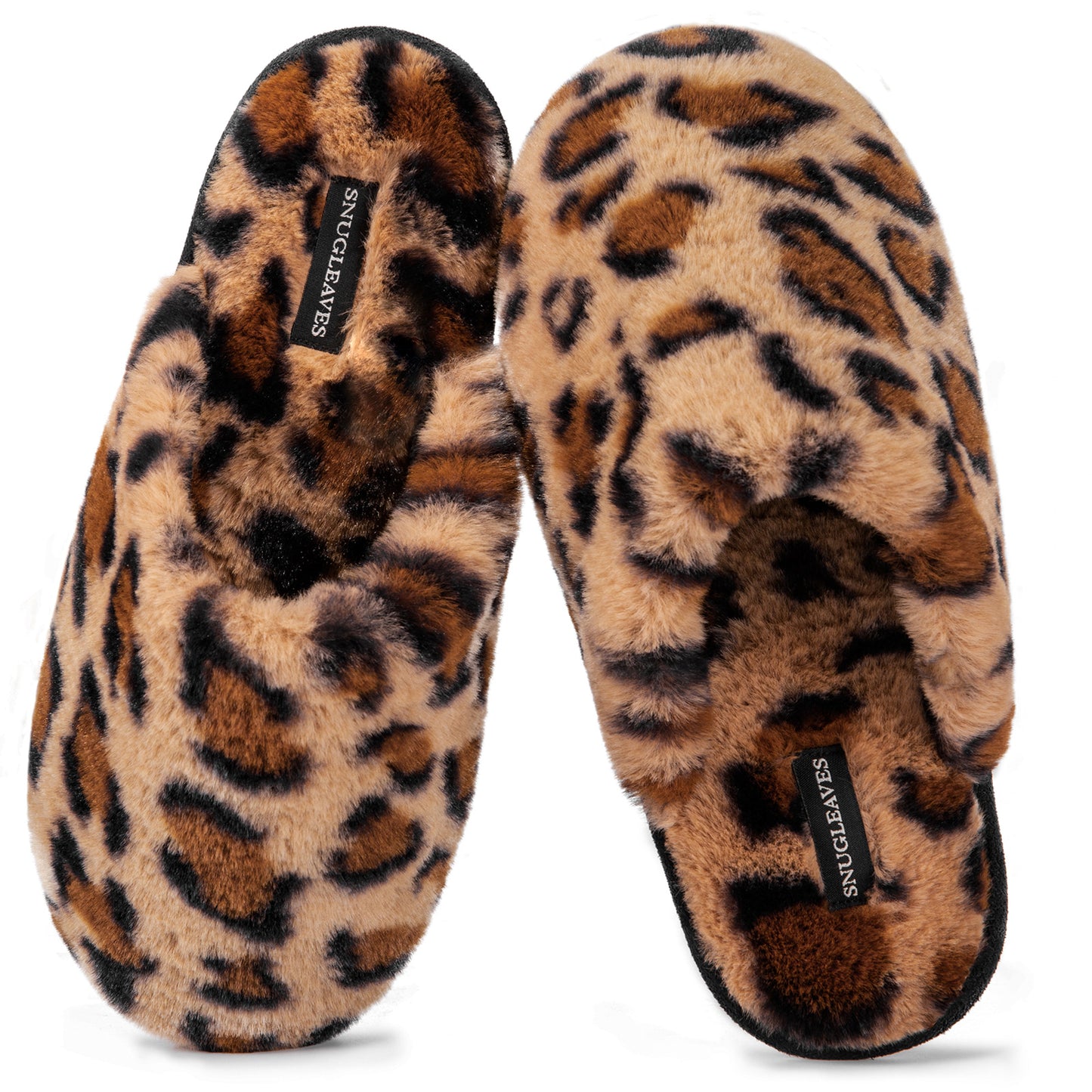 Snug Leaves Women's Fuzzy Scuff Slippers Soft Comfy Memory Foam Non-slip Indoor House Shoes