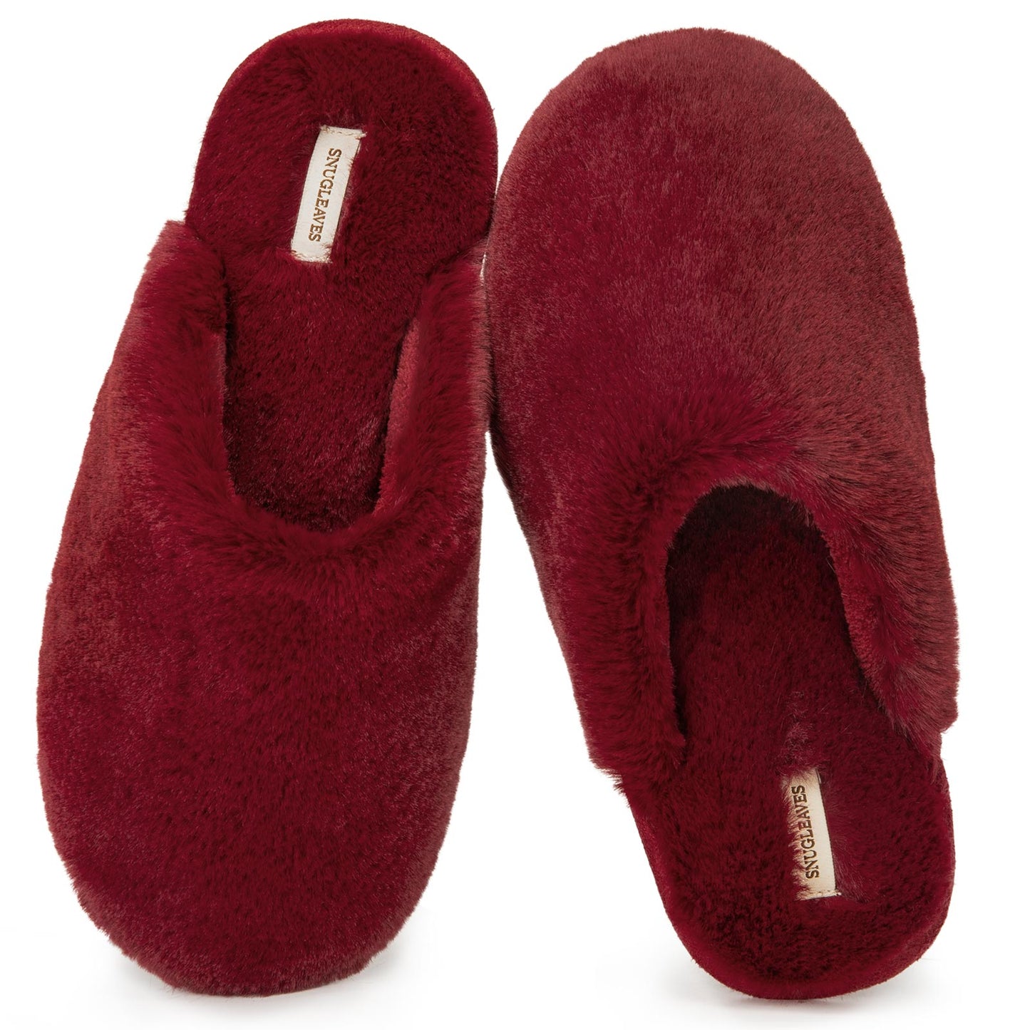 Snug Leaves Women's Fuzzy Scuff Slippers Soft Comfy Memory Foam Non-slip Indoor House Shoes